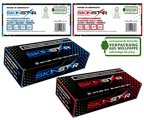 SkinStar Hydrocarbon Racing Skiwax Profi-Wachs Cold Mix Red-Blue 250g fluorfrei und PFAS-frei
