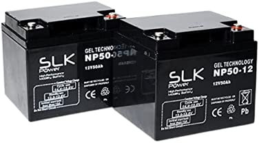 SLK Power Mobility Scooter Gel Battery Pair of 2 x 12v 50ah Reliable And long Lasting Replacement Batteries For Electric Scooters And Wheelchairs