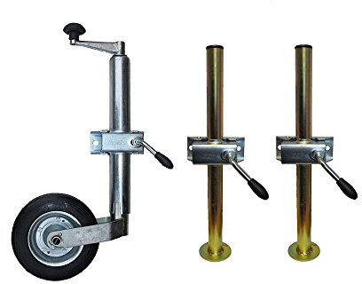 leisure MART 48mm standard duty trailer caravan Jockey Wheel and clamp & 2 x 34mm prop stands and clamps Pt no. LMX2183