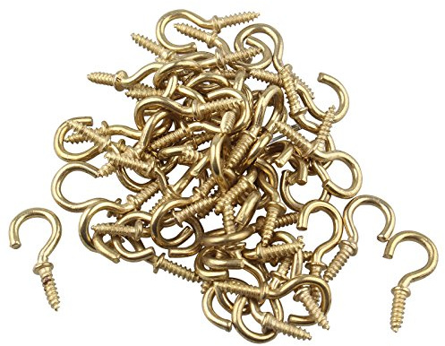 HALJIA 50 pcs Mini Ring Haken Schraube Eye Bolt für Spiegel Rahmen Ösenschrauben Ringschrauben Augenschrauben
