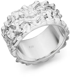 Silber Nuggetring 12 mm – (Sterling Silber 925), organisches Design
