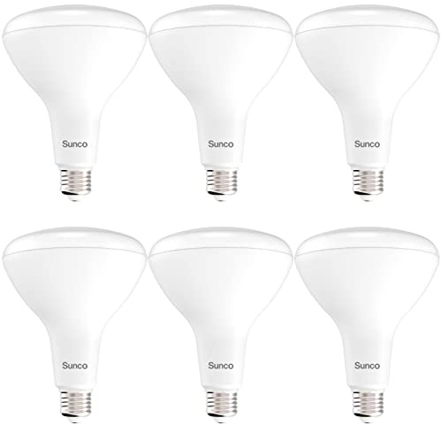Sunco 6 Pack BR40 LED Light Bulbs, Indoor Flood Lights, Recessed Can Light Bulb, 1400 LM, 17W (100W Equivalent), 6000K Daylight Deluxe, Dimmable, E26 Base, for Home, Bedroom, Kitchen UL