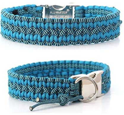 Paracord Halsband - Zick Zack, Hundehalsband, wahlweise mit Gravur und weiteren Extras