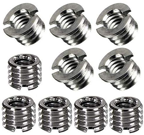 Greluma 10 STK. Metall 1/4 bis 3/8 Konvert Schrauben Adapter für Stativ Einbeinstativ Kugelkopf DSLR SLR （2 Typen）