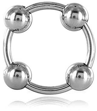 Bondage Masters Penis Glans Cock Ring Penis Head Stimulator, Silver