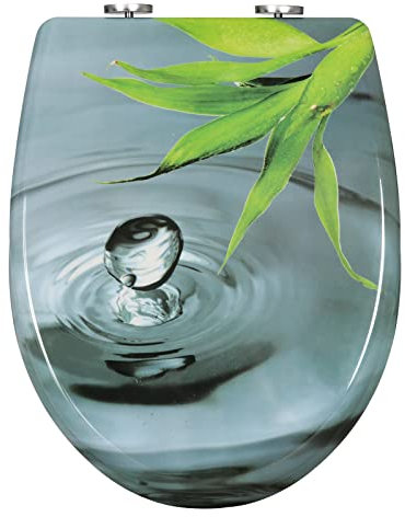 WOLTU Abattant WC, Lunette WC, Abattant WC avec Frein de Chute, Lunette de Toilette, Dégagement Rapide, en Forme O, Montage par le haut ou par le bas, en UF