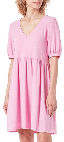 Vila Vilakes-Vestido con Cuello en V (2/4) Minivestido, Rosa Fucsia, L para Mujer