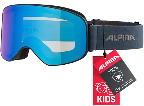 ALPINA SLOPE Q-LITE - verspiegelte, kontrastverstärkende OTG Skibrille mit 100% UV-Schutz für Erwachsene - Rahmengröße M