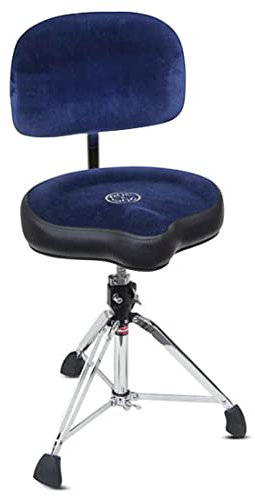ROC-N-Soc Drumhocker Sattel-Sitz Blau mit Lehne