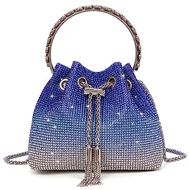 Sweetovo Bling Crystal Rhinestone Purse for Women Sparkly Clutch Handbag Crossbody Bag for Evening Wedding Party Prom