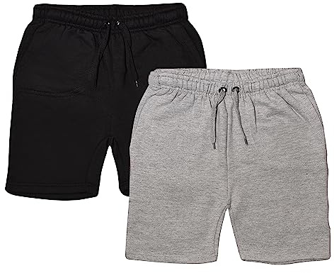 WOOD QUAIL Men's Shorts (2 Pack) Fleece Jogging Shorts Summer Bottom Nekar Activewear with Pockets S-3XL (S, 2X Mens Plain (Black/H Grey))
