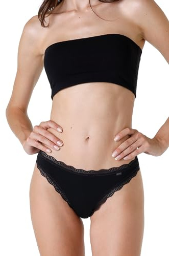 Lovable Slip Brasiliano in Cotone e Pizzo, Pacco da 3, Mutande Traspiranti, Intimo dal Comfort Totale, Fancy Soft Cotton Lovely Donna X3