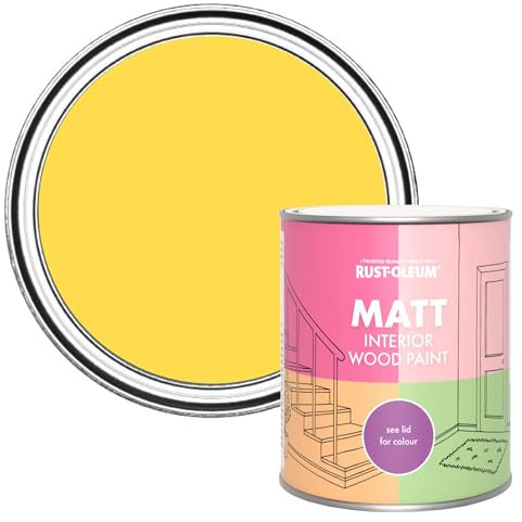 Rust-Oleum Yellow Interior Wood Paint in Matt Finish - Lemon Sorbet 750ml