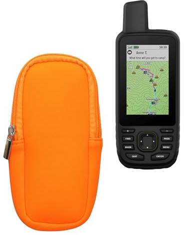 kwmobile Tasche kompatibel mit Garmin GPSMAP 66sr / GPSMAP 67 / GPSMAP 66i - GPS Handgerät Neopren Hülle - Schutzcover Navi Neon Orange