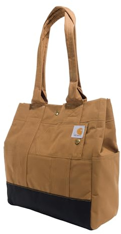 Carhartt Vertikale, langlebige, wasserabweisende Tragetasche mit Druckknopfverschluss, Vertikale Tragetasche (Carhartt Brown), Einheitsgröße, Vertikale Tragetasche mit Schnappverschluss,
