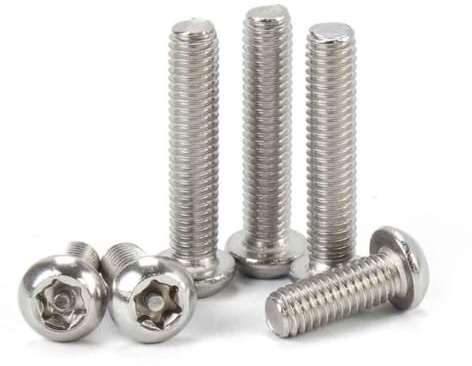 AYYSSM 10/50 Stück M3 M4 M5 M6 Sechslappenknopf aus Edelstahl, runder Kopf mit manipulationssicherem Stift, Diebstahlschutz, Sicherheitsschraube(40mm,10pcs M5)