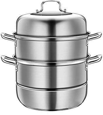 UQACHG Grande vaporiera in Acciaio Inossidabile, pentola per pentole, casseruola, bollitore Multistrato, Cottura a Vapore, pentola per Cottura a Vapore in Acciaio Inossidabile a
