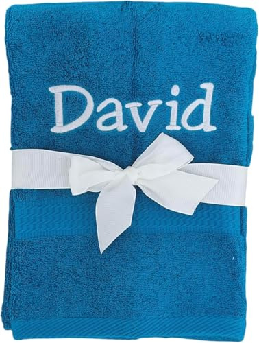 KIDDI-MEDIA Handtuch/Duschtuch, Petrol, 70x140 cm | Personalisierter Bestickung wie z.B. Name, Verschiedene Größen und Farben, 500 g/m², 100% Baumwolle Frottier