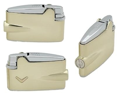 Ronson Varaflame Mini-Gasfeuerzeug mit Feuerstein, Satin-Gold