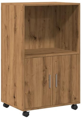 HEFZGDB Rollschrank Artisan-Eiche 55x40x91 cm Holzwerkstoff Sideboard Flur Barschrank Küchenschränke Vitrinenschrank Wohnzimmer für Café Wohnstube Küche Dessert Shop