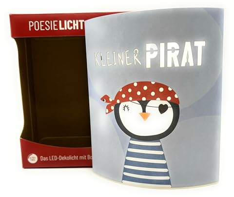 la vida GmbH Poesielicht Kleiner Pirat, LED-Dekolicht mit Pinguin-Motiv, Kinderzimmerlampe