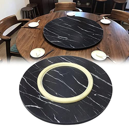 Lazy Susan - Tocadiscos grande de madera para mesa de comedor de 50 a 100 cm, bandeja giratoria redonda de 360° estable para mesa de hotel, cocina (negro)