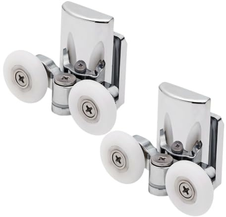 DUANSIYU Roulette Douche Lot de 2 ou 4 roulettes de Porte de Douche en Alliage de Zinc de 23 mm Roulette Porte Coulissante Douche(Bottom 2pcs,19mm)