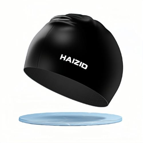 Haetair Swim Cap Soft Silicone Adult Unisex Waterproof Hair Protection | Soft silicone swim cap with comfortable fit, waterproof hair protection, reduced drag design, and unisex adult sizing.