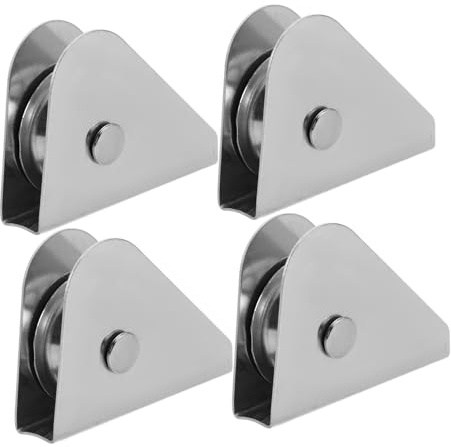 Milisten 4pcs Stainless Steel Bearing Flagpole Pulleys Heavy Duty Rope Pulley Blocks for Outdoor Flag Pole Repair and Lifting System Accessories