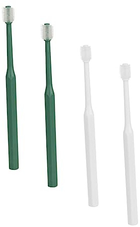 ibasenice 4stücke Hundezahnbürste Handzahnbürste für Katzen und Hunde aus Kunststoff und Tpe Ergonomisch Geformt für Komfort