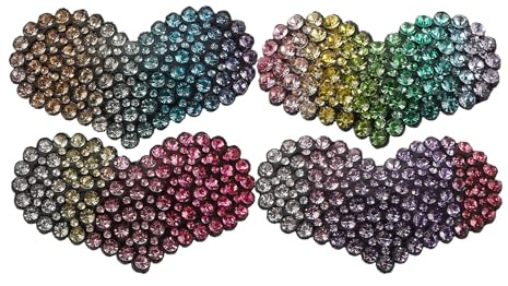 Ipetboom Lot de 8 barrettes à cheveux en forme de cœur avec strass pour tout-petits, femmes et filles, pour mariage, bal de promo, frange, épingles à cheveux pour adolescentes, bébés et enfants