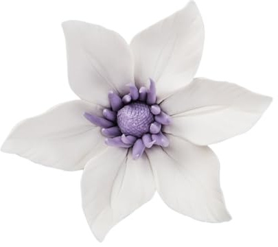 Toyvian Decoración de Pared de Flores Cerámicas Forma de Clemátide Blanca Adorno Artístico para Interiores y Exteriores Adecuado y Fácil Instalación para Dormitorio y Jardín