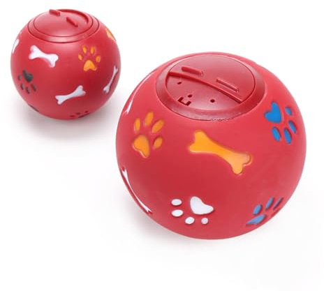NUOBESTY Pelota De Alimentación para Perros Fugas De Comida, Juguete Educativo De Caucho Seguro, Tamaño Grande Rojo, Entrenamiento y Desarrollo De Inteligencia para Mascotas