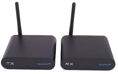 Jectse Receptor Transmisor AV, Alcance de 300 M, 8 Canales, 2,4 GHz, Receptor Transmisor de TV de Sonido Inalámbrico para Estéreo del Hogar y del Automóvil, Receptor AV o Amplificador (Enchufe de