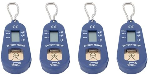 Tumintu 4X Knopf Batterie Tester, SchlüSsel Bund Tasche, Tragbarer und Leichter Batterie Tester Zur ÜBerprüFung der Verbleibenden Batterie Leistung
