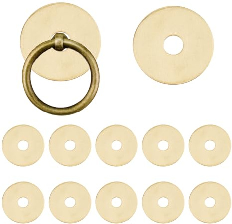 SUPERFINDINGS 20 arandelas redondas de latón para pared trasera, sello dorado, 30 mm, accesorios de hardware para muebles clásicos, accesorios para armario, cómoda, decoración del armario