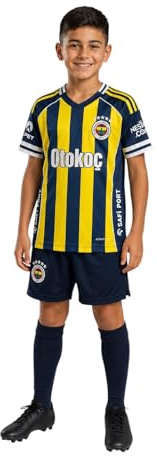 Generisch Fenerbahce Fußball Set Kinder – Trikot Tshirt und Shorts – 2 teiliges Fußball Outfit mit Vereinslogo – Sport Set für Training und Freizeit - blau (152)