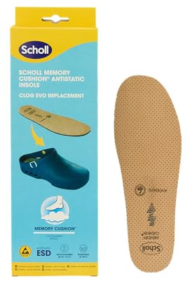 Scholl Solette Antistatiche in Memory Cushion, Solette Unisex per Clog Evo, Taglia 40-41, Confezione da 1 paio
