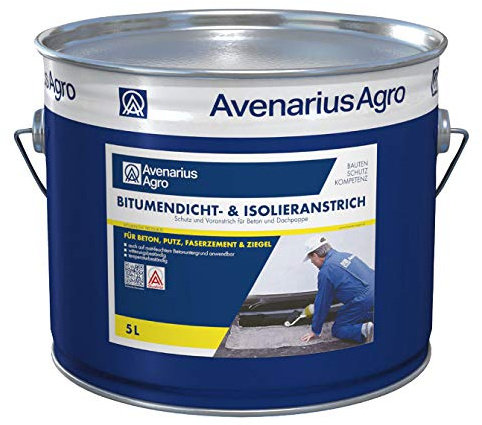 Avenarius Agro Bitumen-Dicht Isolieranstrich Bitumenanstrich für Keller Dach uvm (5 Liter)