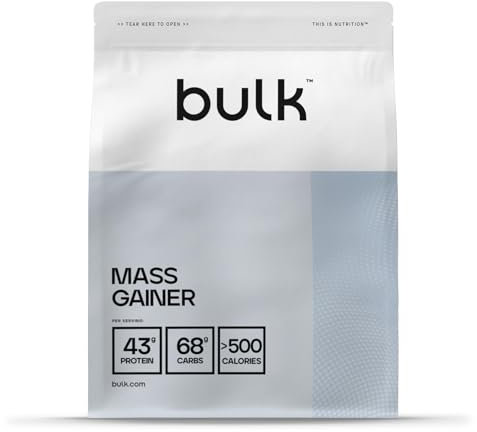 Bulk Complete Mass Gainer | Vanilla | 1kg | 45g de proteína y 5g de BCAA por ración | Batido hipercalórico para aumentar la masa muscular | Fácil de mezclar | Sabores deliciosos