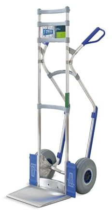 Vollmontierte EXPRESSO Alu Profi- Sackkarre AE201525K mit klappbarer Schaufel/Für Säcke, Rollen & Kartons / 250kg / pannensichere Vollgummireifen