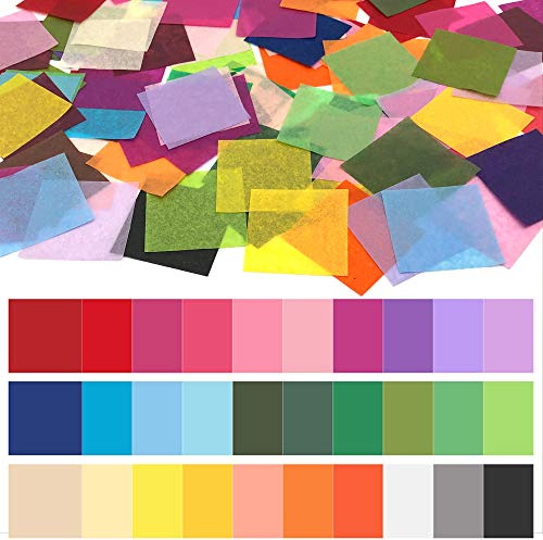 Anvin 3000 Stück Seidenpapierquadrate, 5,1 x 5,1 cm, Regenbogen-Mosaik-Quadrate für Kunst, Handwerk, DIY-Projekte, Scrunch Kunst, Klassenzimmer, Aktivitäten und mehr