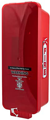 Red Surface-Mounted Fire Extinguisher Cabinet with Red Pull-Cover for 2 1/2 lb. or 5 lb. Fire Extinguishers Lock Box Fire Box Outdoor Wall Mounted Cabinet