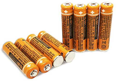 IWANGDO Batteria AAA HR03 di ricambio Compatible con telefoni cordless Panasonic HHR-65AAABU HHR-55AAABU HHR-75AAA/B-4 Ni-MH ricaricabile 8 pezzi con scatola di plastica (8pcs HHR-55AAABU)