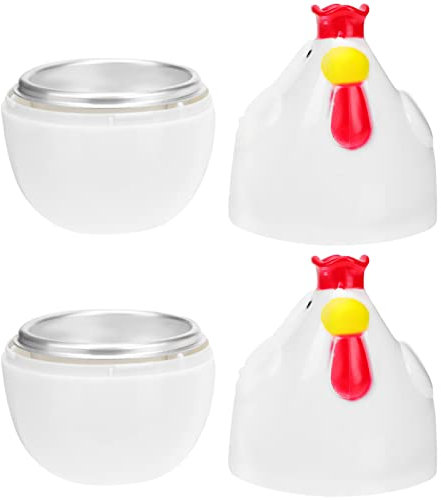 TOPBATHY 2stücke Niedlicher Hühner-förmiger Eierkocher Aus Mikrowellen-Ei-dampfer Für Einfaches Pochieren Für Familie Und Freunde Schnell Und Praktisch