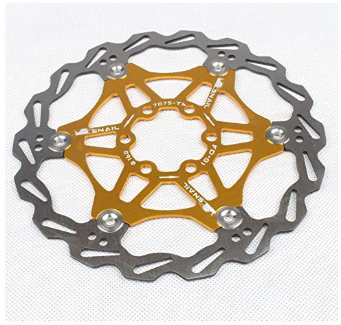QHYRZE 160mm 180mm 203mm Bremsscheiben Bremsscheibe 6 Loch Scheibenbrems Rotor Für MTB Rennrad Cruiser Fahrrad Mountainbike Schwimmende (Color : Gold, Size : 160mm)