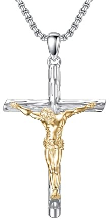 enjoylifecreative Kreuz Anhänger Halskette für Damen Herren 925 Sterling Silber Christliche Kreuz Anhänger Kette Cross Religiös Schmuck Geschenk für Frauen Männer