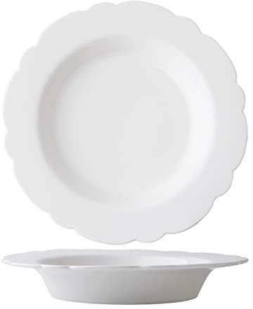 luckxuan Assiettes Plates Assiette en céramique en Dentelle Simple Accueil Assiette à Salade Assiette à Salade Assiette