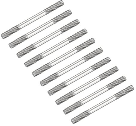 METALLIXITY 50Stk Beidseitige Stiftschraube M4 50mm 304 Edelstahl Stabschraube für Haushalt