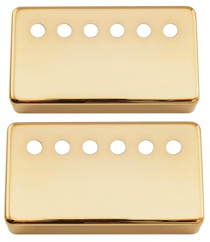 Musiclily Pro 49,2mm Neusilber Legierung Gitarre Humbucker Abdeckung Humbucker Pickup Covers für American E-Gitarre, Gold(2er Set) | Set für amerikanische E-Gitarre